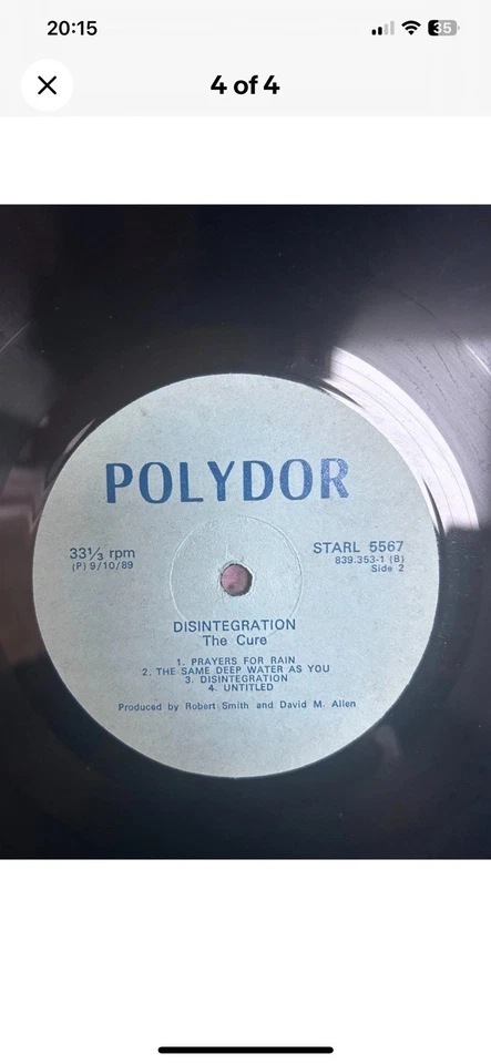 The Cure Rare Zimbabwe Release Of Disintegration In Near Mint Condition - Image 4 of 4