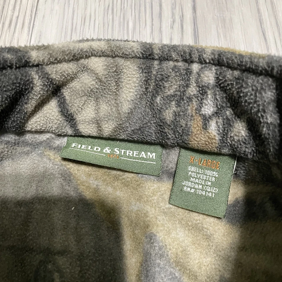 Field & Stream Camo Fleece Jacket Adult XL Realtree Camouflage Sweatshirt Men - Image 4 of 4