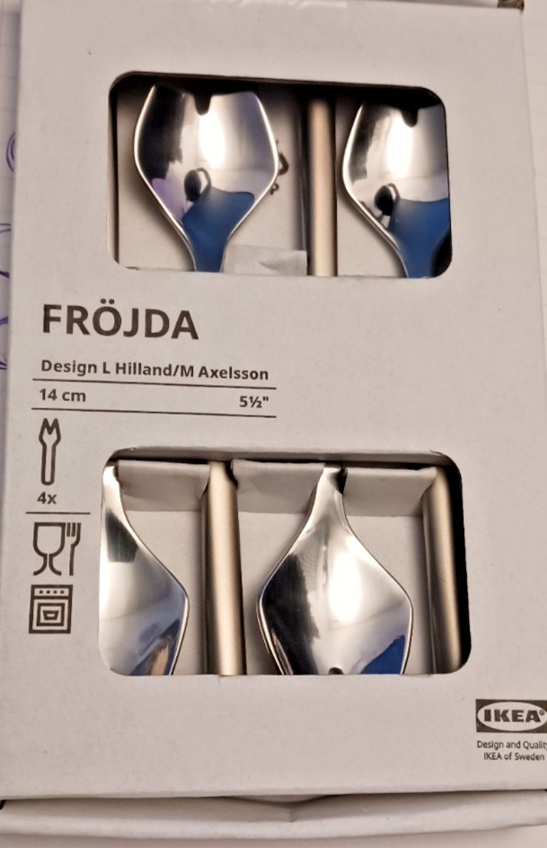IKEA FROJDA FR&Ouml;JDA Salad/dessert Fork Stainless Steel 4 Pack 5 &frac12;" 205.814.46