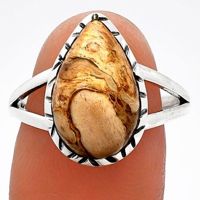 Natural Rock Calcy 925 Sterling Silver Ring s.9 Jewelry R-1074