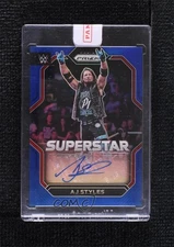 2023 Panini Prizm WWE Superstar Auto Blue Prizm /49 AJ Styles #SA-AJS Auto