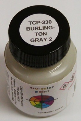 Tru-Color Paint  TCP-330 CB&Q Chicago Burlington & Quincy Gray #2 1oz Bottle