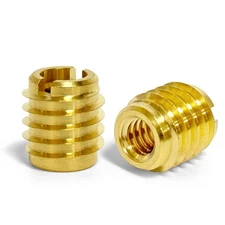 1/4"-20 Threaded Insert for Hard-Wood, Brass Thread Inserts, 1/4"-20 In