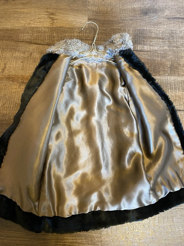 Antique Baby Fur Trimmed Coat with Mink Collar - Image 3 of 4