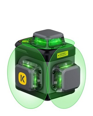 D12 Ace Laser Level 360 Self Leveling, 3x360° Rechargeable 3D Green Cross Las...