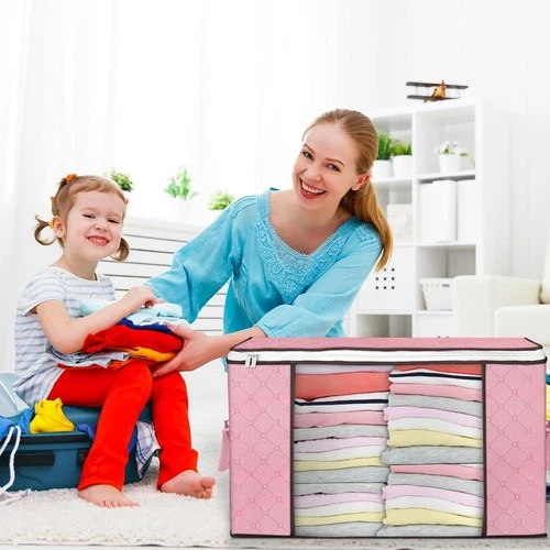 Large Anti Dust Clothes Storage Bag Quilt Blanket Storage Sort Home Organizer US - Bild 41 von 43
