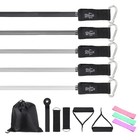Resistance Bands Set, 5 Level Exercise Bands with Hip Elastic Band(150LB, Grey)