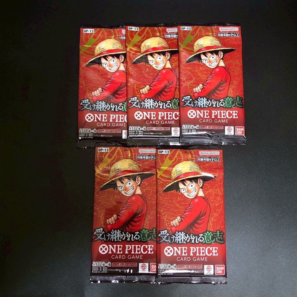 5PACKS OP-13 Carrying On His Will Booster Pack One Piece Japanese