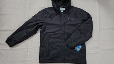 NEW COLUMBIA MEN'S OMNI-TECH CEDAR CLIFF II INSULATED BLACK JACKET SIZE M