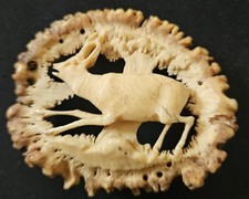 Brosche Rehgeweih Hirsch   sehr alte keine neu