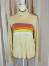 ModCloth x Camp Collection womens 1X light yellow turtleneck knit long sleeve