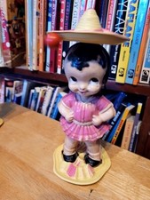 NICE VINTAGE 1950's IRWIN PLASTIC WIND UP TALL GIRL with SOMBRERO HAT #3