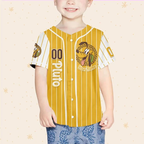 Personalize Retro Pluto Jersey, Personalize Disney Pluto Custom Kid Youth Adult