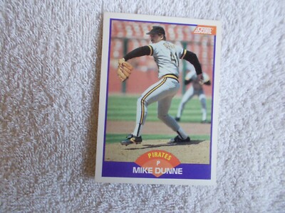 Score MLB 1989 ''MIKE DUNNE'' #285 Pittsburgh Pirates Trading Card n32