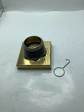 RELN 4 in. x 4 in. Brushed Gold Square Shower Drain Corrosion Scratch Resistant