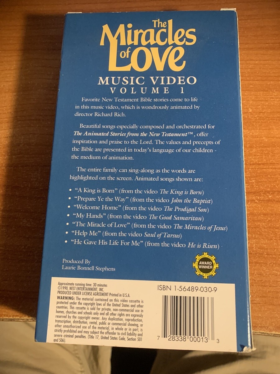 The Miracles Of Love Music Video volume 1 (VHS) Fully Animated8