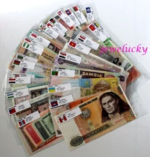 Wholesale Lots 55 Pcs Different World Banknotes Paper Money Foreign Collections