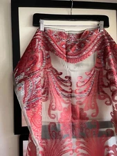 Christian Lacroix Paris semi vintage paisley wrap deep salmon/olive 28x70