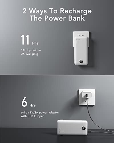 20000mAh Fast Charging Power Bank with USB-C and 4 Outputs in White 20000mAh Fast Charging Power Bank with USB-C and 4 Outputs in White