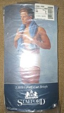 New VTG Stafford 3 Full-Cut Briefs Size 36 Men's 100 Combed Cotton Made In USA