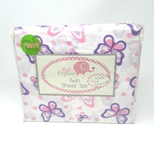 Girls Twin Sheet Set BUTTERFLIES POLKA DOTS This is a 4 Piece Twin Sheet Set