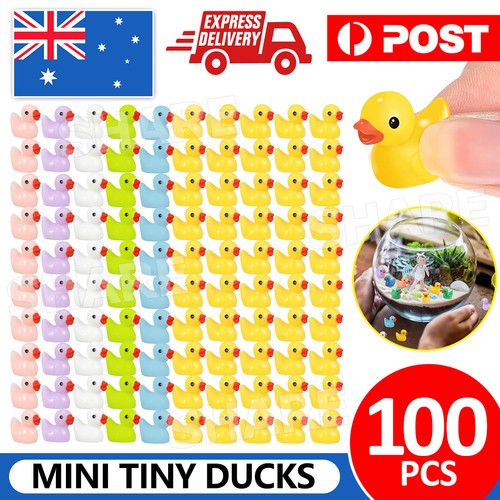 100PCS Luminous Realistic Party Decor Resin Christmas Mini Tiny Ducks Birthday