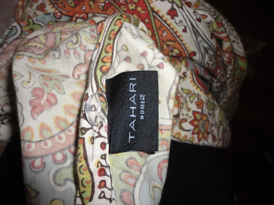 TAHARI PAISLEY MARROQUÍ floral paisley óxido AZUL DORADO (1) EDREDÓN COMPLETO/QUEEN 85x93 Foto 4 de 4