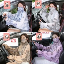 Femme Drive Manches Longues Bras Protection Mitaines Voile Châle Extérieur