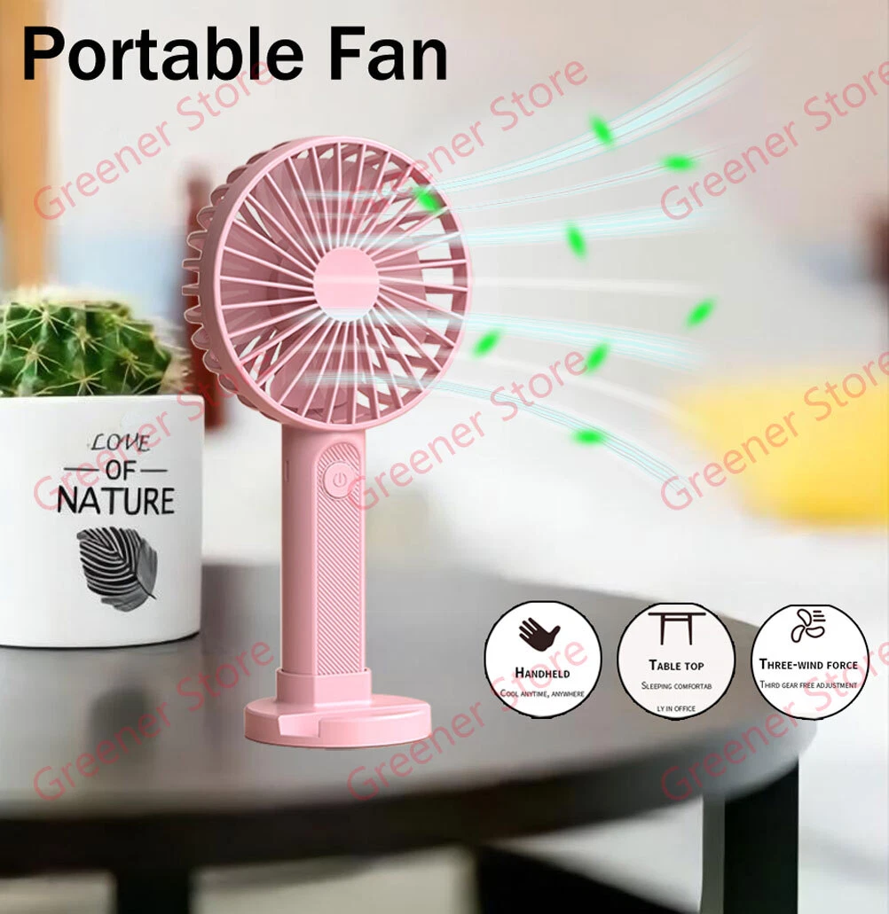 Mini Portable Electric Fan USB Rechargeable Air Cooling Handheld Fan 3  Speed | eBay