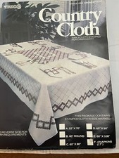 Four 17" NAPKINS ONLY Country Cloth TableCloth Stamped For Embroidery By Trio3