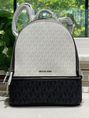 MICHAEL KORS RHEA MEDIUM ZIP BACKPACK BAG TOTE OPTIC WHITE 