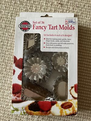 Norpro Fancy Tart Molds Set of 36 Metal Baking Chocolate Candy Quiche Pastry