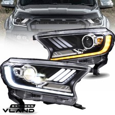 Projector FULL LED Headlights Assembly For Ford Ranger 2015-21 w/ DRL Sequential