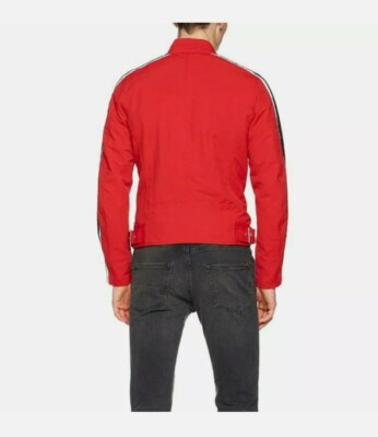 DIESEL Biker Jacket J STREET Slim Bomber Red White Black XL | eBay