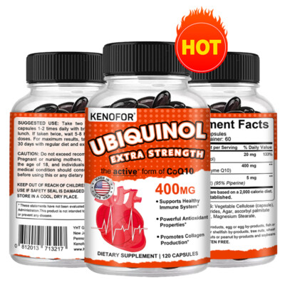 CoQ10 Ubiquinone High Absorption Q10 Coenzyme 400mg 2pack 120 Vegan Heart Health