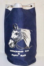 Equestrian vintage canvas grooming kit and pony bag