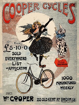 10882.Decor Poster.Room wall.Vintage Interior  design.Victorian circus bicycle