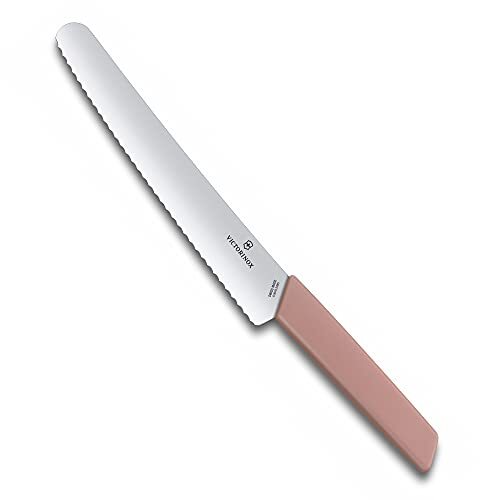 Victorinox Coltello da pane e pasticceria, Swiss Modern, plastica, rosa albicocc