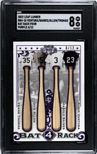 2022 Leaf Lumber Frank Thomas Baines Ventura BAT RACK GAME USED PURPLE /12 SGC 8