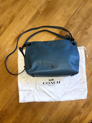 Coach Clarkson Hobo Bag Blue Leather Style 24947 - Authentic w
