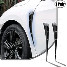 2pcs Glossy Black Car Side Fender Vent Air Wing Cover Body Trim Accessories