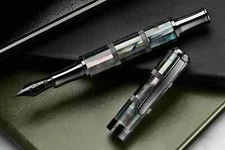 Monteverde Regatta Black Mother of Pearl Fountain Pen in Gunmetal  Fine Point