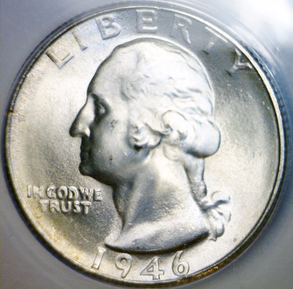 1946s /s ERROR ANACS MS66 RPM #2 Silver Washington Quarter GEM BU Coin FS #501 - Image 2 of 4