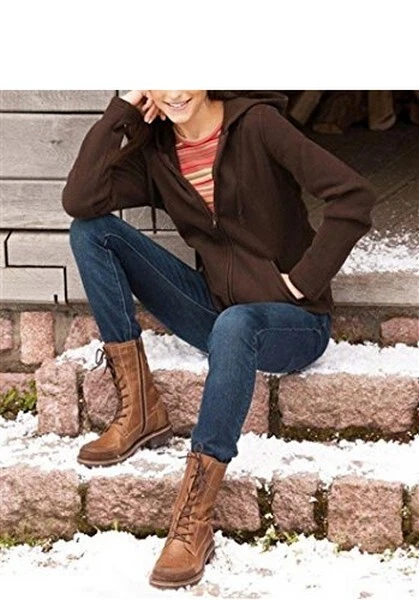 Fleecejacke mit Kapuze von Eddie Bauer - Braun Gr. XS und S NEU - Bild 1 von 1