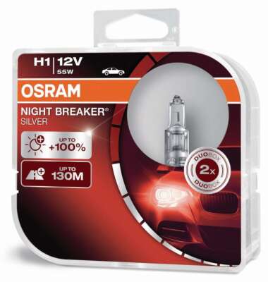 Osram H1 12V 55W P14.5S Night Breaker Silver +100% 2pcs