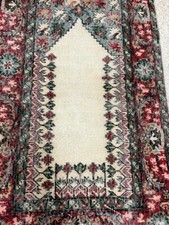 Turkish Anatolian handmade prayer rug 2.6x4.6 ft