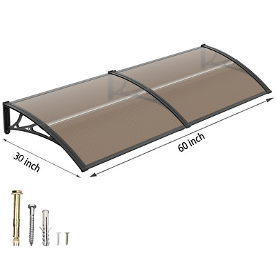 30x60'' Patio Awning UV Rain Cover Canopy Over Window Door Christmas Decor Brown