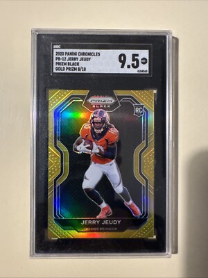Jerry Jeudy 2020 Panini Chronicles Prizm Black Gold 08/10 Rookie