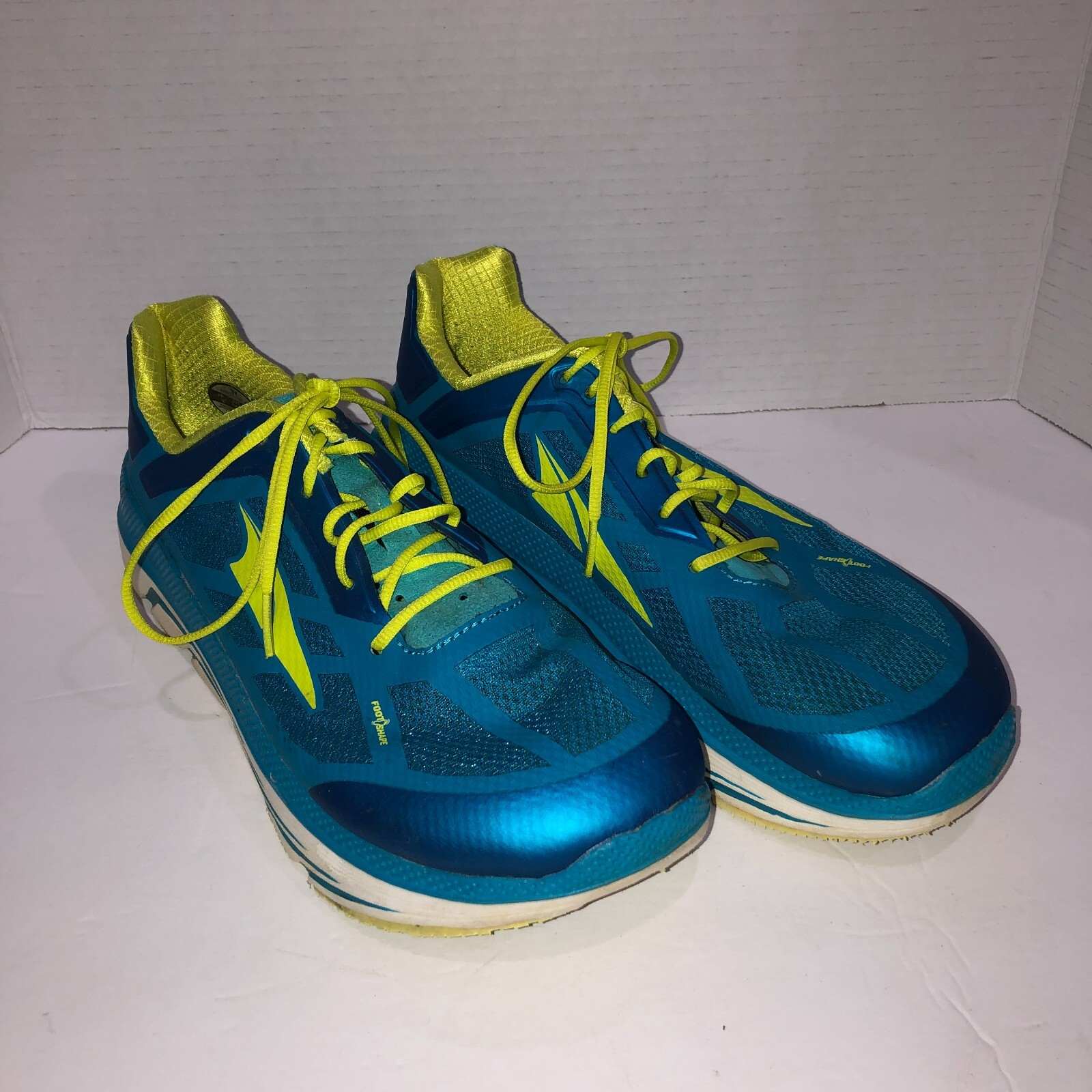 Scarpe da corsa Altra donna taglia 10 blu verde duo forma piede sneakers sportive