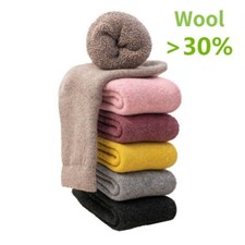 3 Pair Women Wool Blend Sherpa Fleece Lining Socks Thick Thermal Winter Warm